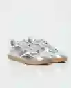 Tenis Cortos Silver Gris Plata Claro Talla 38 Chevignon