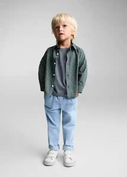 Camisa Polb Verde Talla 72 Niños Mango