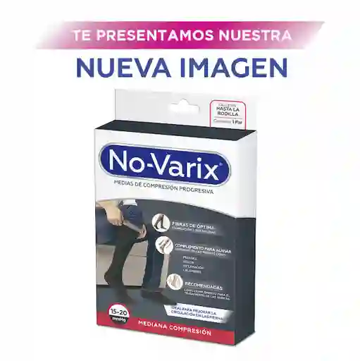 No-Varix Calcetín Hombre 15-20 mm/hg White L