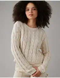 Suéter Mujer Tejido Beige Talla Medium American Eagle 03481200