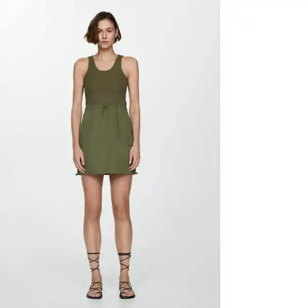 Vestido Morrone Khaki Talla XL Mujer Mango