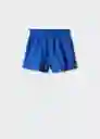 Short Bambú Azul Talla L Mujer Mango