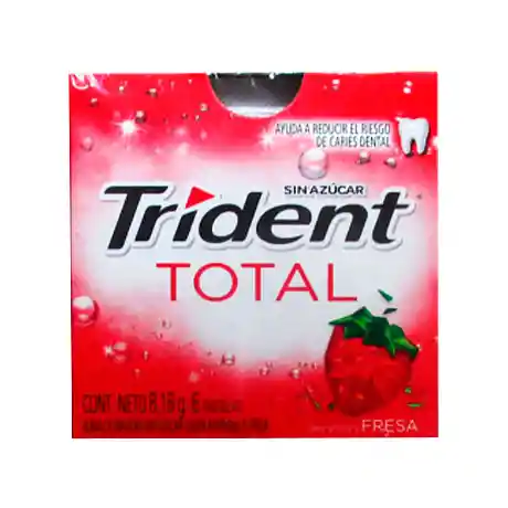 Trident Goma de Mascar Total Sabor a Fresa sin Azúcar
