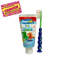 Crema Dental Oral Life Kids Gratis Cepillo Ninos