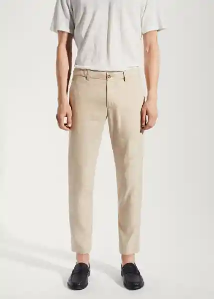 Pantalón Genoa Beige Talla 40 Hombre Mango