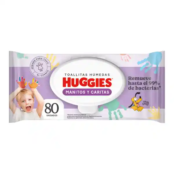 Toallita Húmedas Huggies Manitos y Carita Desechables 80 Und