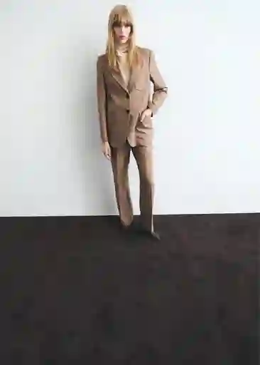 Pantalón Natalie Camel Talla 36 Mujer Mango