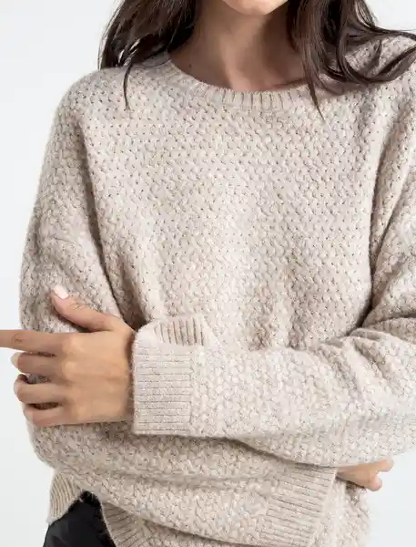  Sueter Arce Mujer Crudo Polar Claro Talla M Naf-Naf 