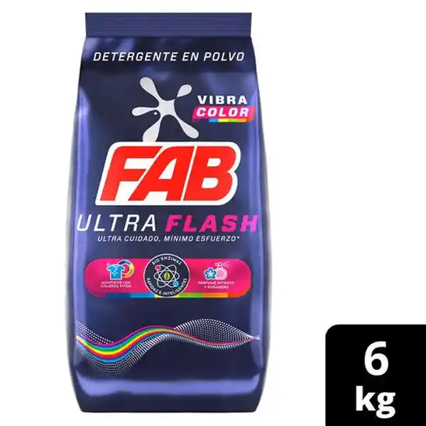 Fab Detergente en Polvo Ultra Flash Color 6 Kg