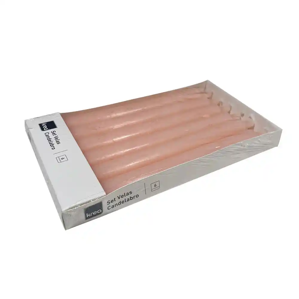 Pack Velas Krea Candelabro Damasco 6 Piezas