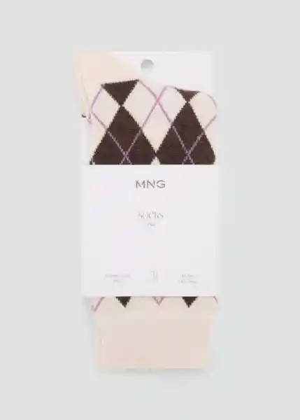 Calcetines Argyle Crudo Talla 99 Mujer Mango