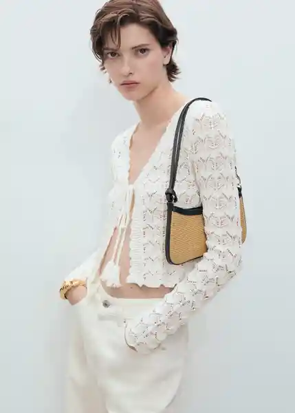 Cárdigan Patri Blanco Talla XS Mujer Mango