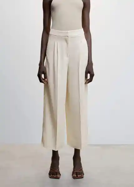 Pantalón Cake-H Offwhite Talla L Mujer Mango