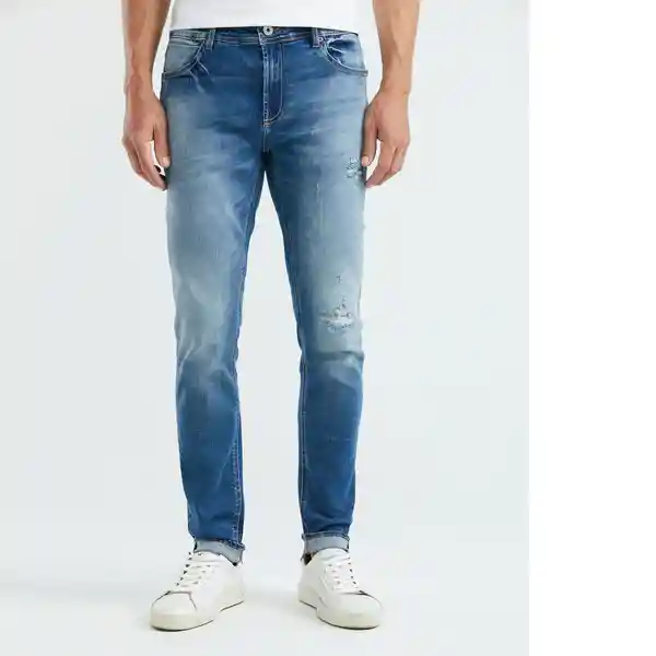 Jean Super Slim Fit Rider Med Hombre Azul Talla 34 Chevignon