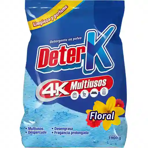 Deter K Detergente en Polvo Multiusos Aroma Floral
