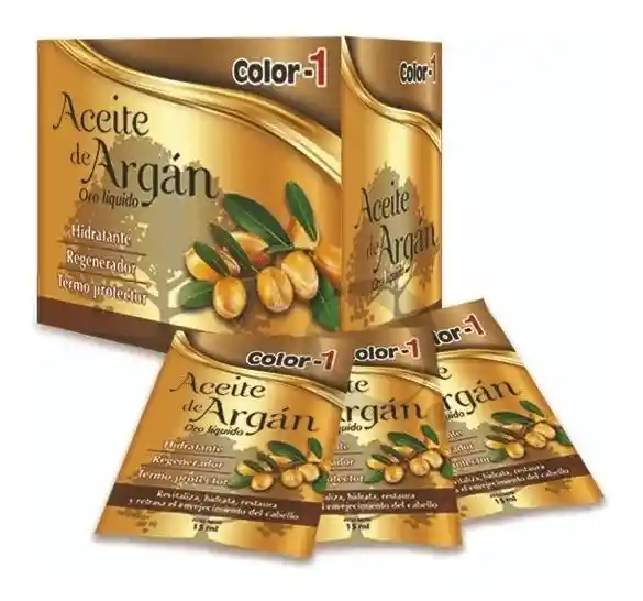 Aceite Capilar de Argán Oro Líquido Caja X 24 Sachets Color-1