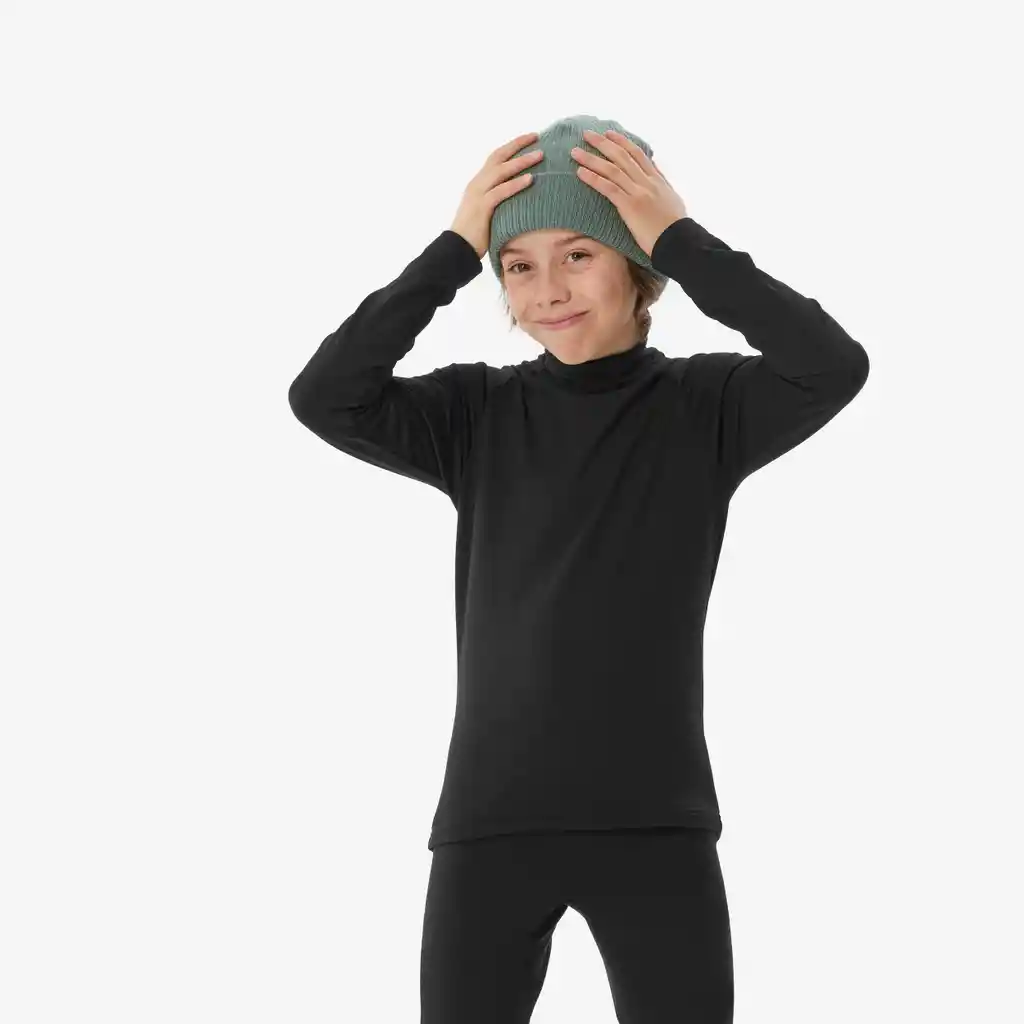 Camiseta Térmica de Esquí Niños Bl 500 Negro