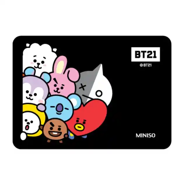 Bt21 Mouse Pad Cuadrado Negro Colección