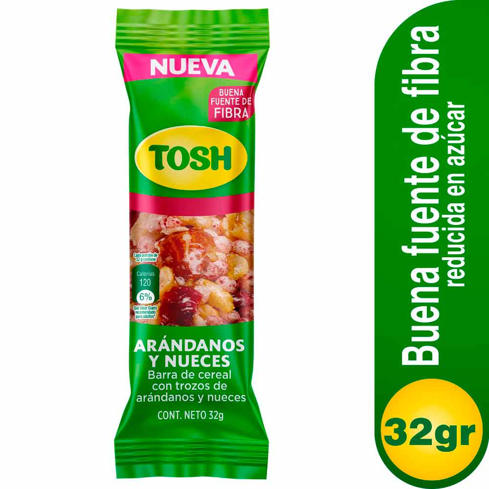Tosh Barra de Cereal Arándanos y Nueces 32 g