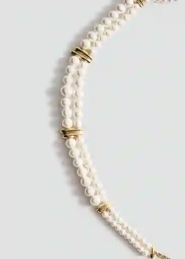 Collar Laura Blanco Talla 99 Mujer Mango