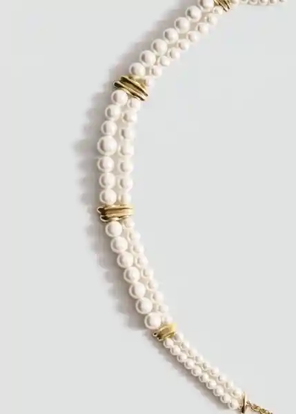 Collar Laura Blanco Talla 99 Mujer Mango