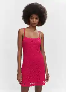 Vestido Dalias Fucsia Talla L Mujer Mango