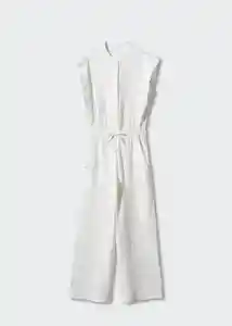 Enterizo Mono Bambula Blanco Talla S Mujer Mango