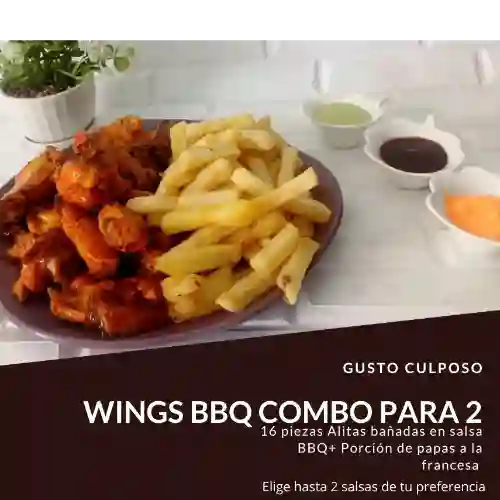 Alitas Bbq Combo para 2