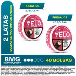 2 x Velo Nicotina Fresa Ice 8 mg
