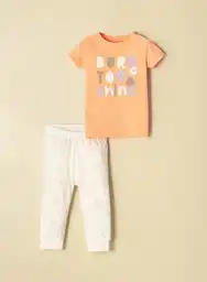 Pijama Manga Corta 4T - Naranja1