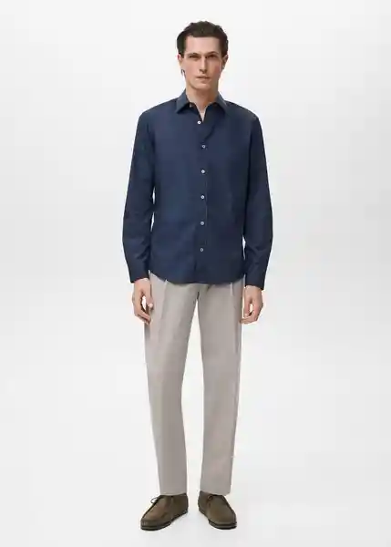 Camisa Play Navy Talla M Hombre Mango