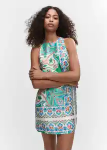 Vestido Tiky Off White Talla S Mujer Mango