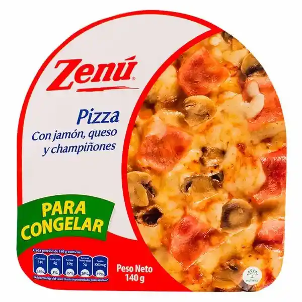 Zenú Pizza Con Jamón Queso y Champiñones