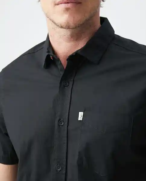 Camisa Carbon M/c Bol Negro Sombrío Ultraoscuro Talla M Hombre Chevignon