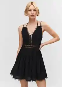 Vestido Trimy Negro Talla L Mujer Mango