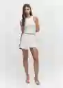 Falda Berta Blanco Talla 18 Mujer Mango