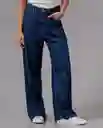 Jean Wide Leg Mujer Azul Prusia Oscuro Talla 10 74939 Rifle