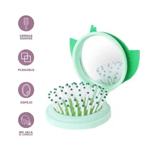 Brocha y Espejo Plegable Bellota Serie Power Puff Girls Miniso