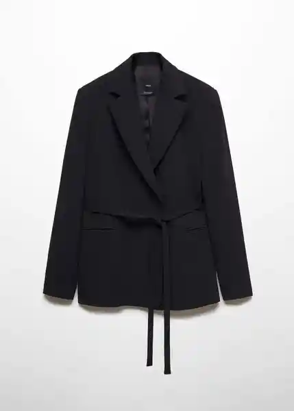 Blazer Americana Tortuga Negro Talla 26 Mujer Mango