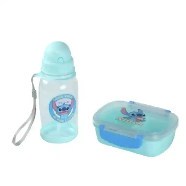 Juego de Tupper y Botella de Agua Serie Disney Stitch Miniso