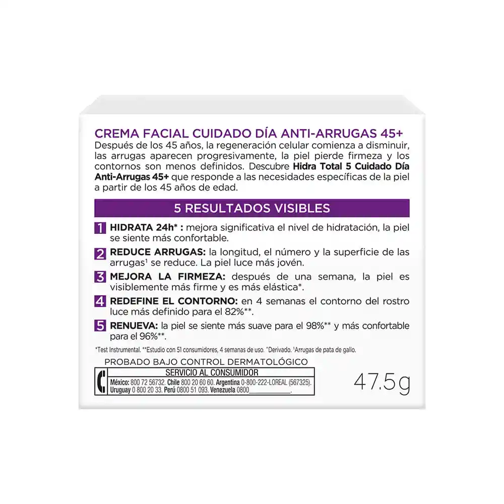 Loreal Paris-Hidra Total 5 Crema Facial Humectante Antiedad +45