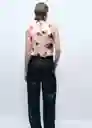 Blusa Rose Crudo Talla M Mujer Mango
