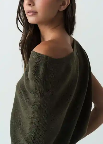 Blusa Manga Sisa Verde Galeras Ultraoscuro M 082G075 Naf Naf