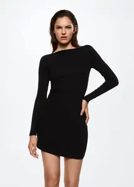 Vestido Petra Negro Talla L Mujer Mango