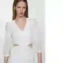 Vestido Lisa Blanco Talla L Mujer Mango