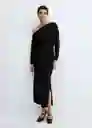 Vestido Cris Negro Talla XL Mujer Mango