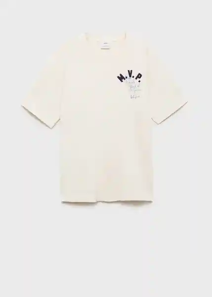 Camiseta Mvpcr Crudo Talla L Hombre Mango