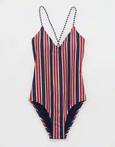 Vestido de Baño Entero Azul Talla: MEDIUM 5857410 American Eagle