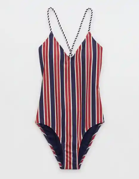 Vestido de Baño Entero Azul Talla: MEDIUM 5857410 American Eagle