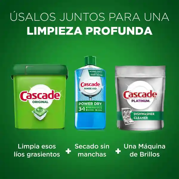 Detergente en Cápsulas Para Lavaplatos Cascade 25 Und
